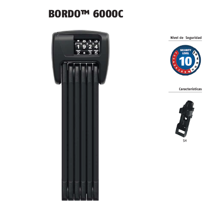 Candado Bordo 6000C/90 BK SH COMBO